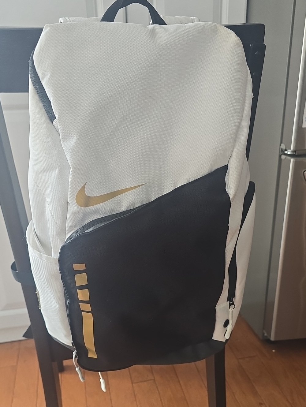 Nike Elite Men's White & Black Backpack with Gold Accents